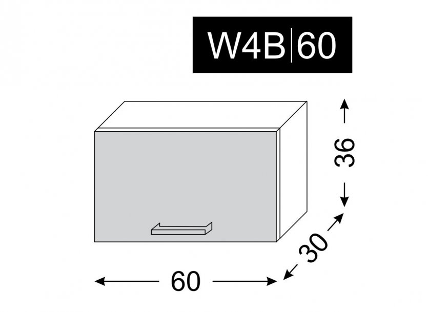 kuchyňská skříňka horní PLATINUM BLACK W4B/60 - grey