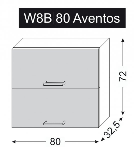 kuchyňská skříňka horní QUANTUM VANILA W8B AVENTOS/80 - grey