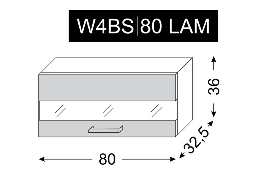 kuchyňská skříňka horní SILVER+ BLACK PINE W4BS/80 LAM - lava
