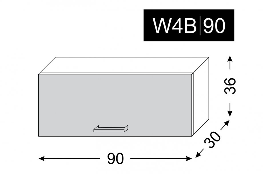 kuchyňská skříňka horní PLATINUM WHITE STRIPES W4B/90 - grey