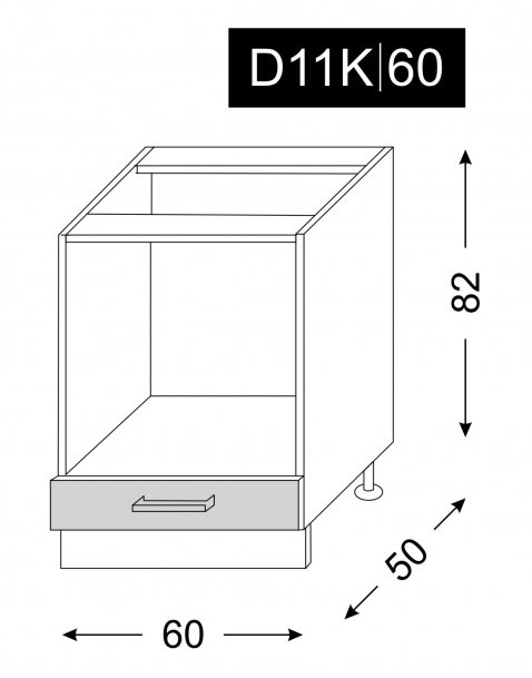 kuchyňská skříňka dolní PLATINUM BLACK STRIPES D11K/60 - jersey