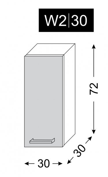 kuchyňská skříňka horní SILVER+ LATTE W2/30 - grey
