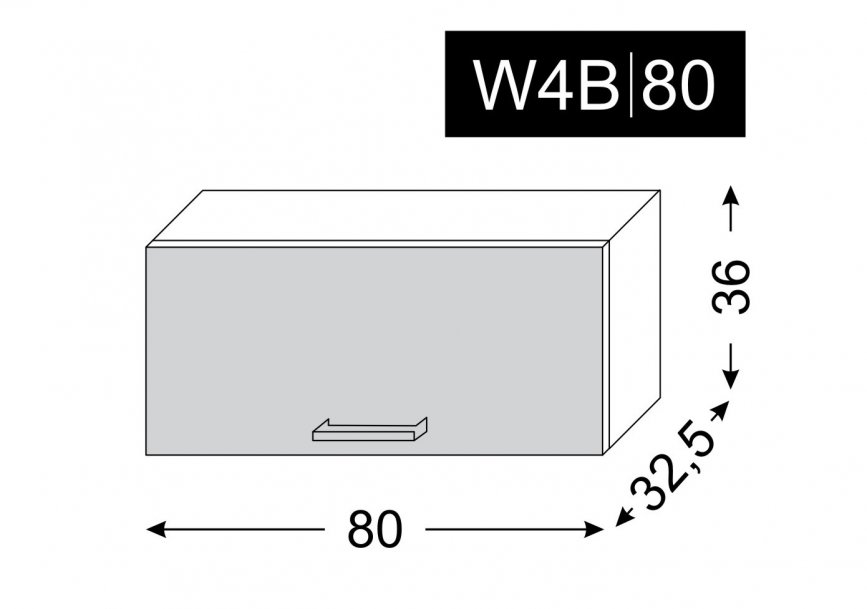 kuchyňská skříňka horní PLATINUM WHITE W4B/80 - lava