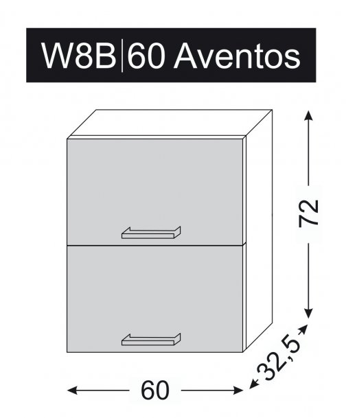 kuchyňská skříňka horní PLATINUM VANILIA W8B AVENTOS/60 - grey