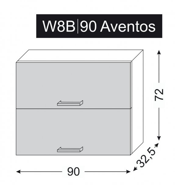 kuchyňská skříňka horní QUANTUM VANILA W8B AVENTOS/90 - grey