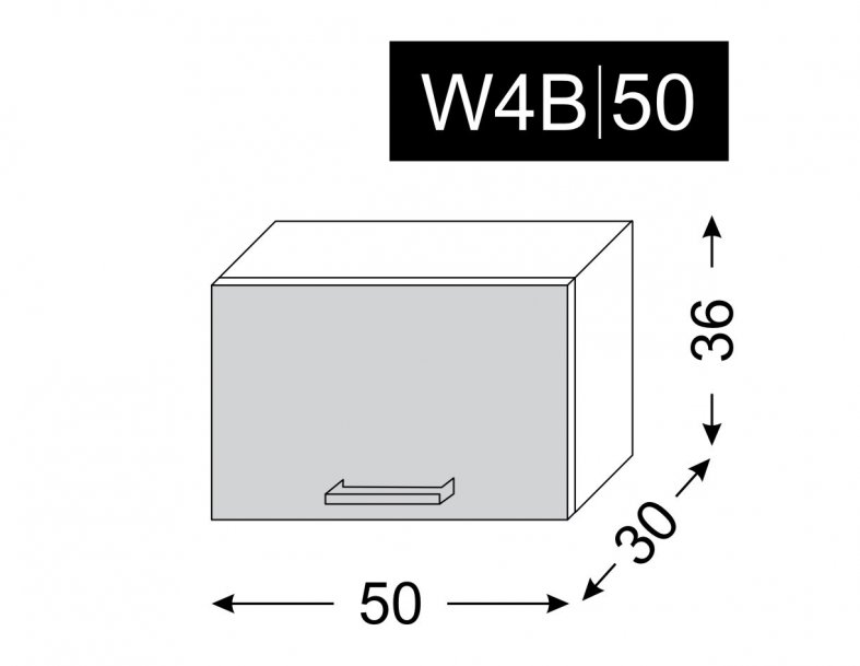 kuchyňská skříňka horní PLATINUM DEEP RED W4B/50 - jersey