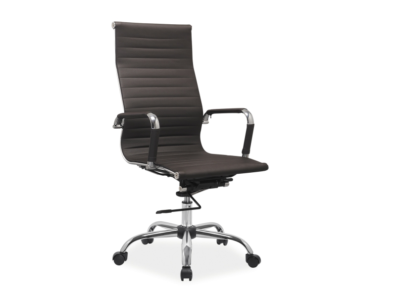 Židle kancelářská ecokůže hnědá Q-040