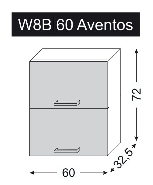 kuchyňská skříňka horní PLATINUM ROSE RED W8B AVENTOS/60 - grey