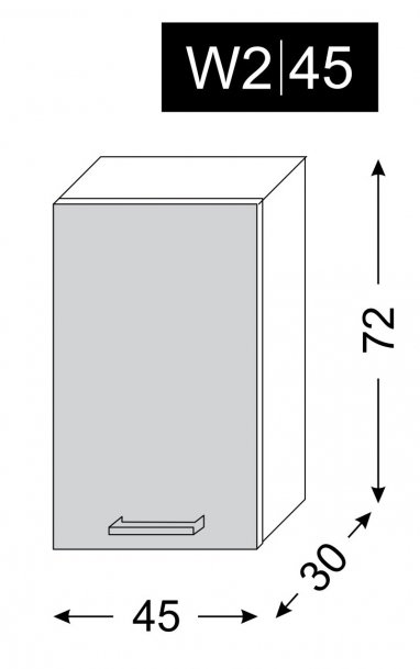 kuchyňská skříňka horní PLATINUM VANILIA W2/45 - grey