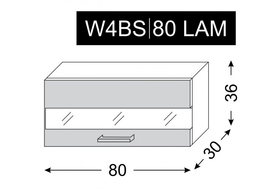 kuchyňská skříňka horní SILVER+ LATTE W4BS/80 LAM - lava