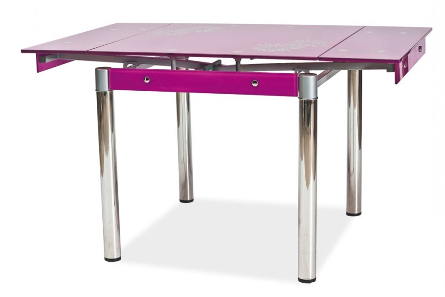 Stůl jídelní skleněný fialový GD-082
