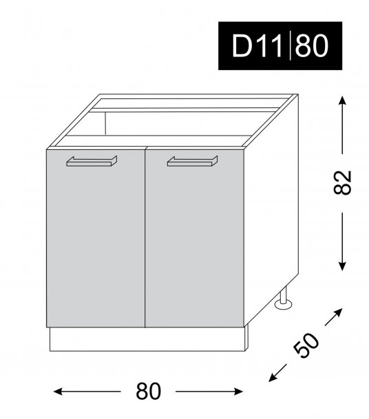 kuchyňská skříňka dolní SILVER+ LATTE D11/80 - grey