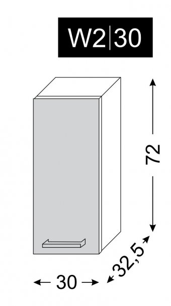 kuchyňská skříňka horní PLATINUM CAMEL W2/30 - grey