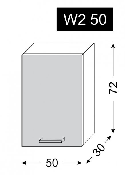 kuchyňská skříňka horní TITANIUM FINO ČERNÁ W2/50 - grey