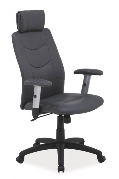 Židle kancelářská ecokůže šedá Q-119