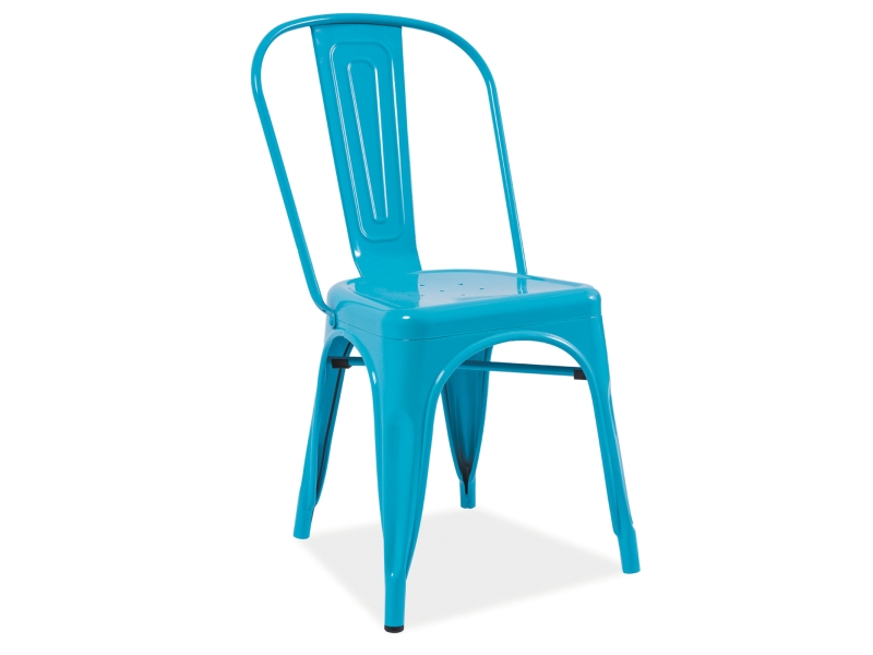 Židle jídelní kovová modrá LOFT