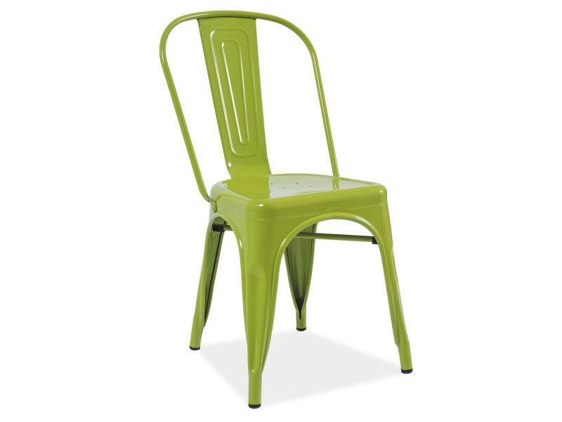 Židle jídelní kovová zelená LOFT