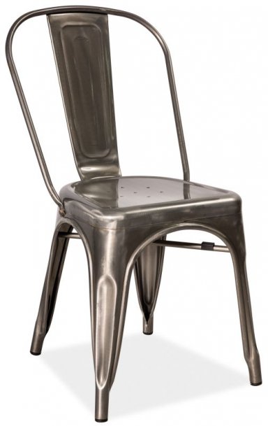 Židle jídelní kovová leštěná LOFT