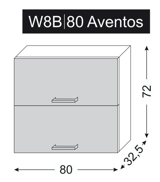 kuchyňská skříňka horní PLATINUM BLACK W8B AVENTOS/80 - grey