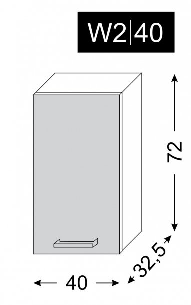 kuchyňská skříňka horní SILVER+ BLACK PINE W2/40 - grey