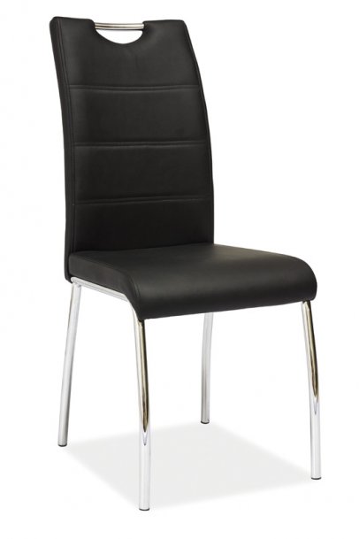 Židle jídelní kovová čalouněná černá H-822