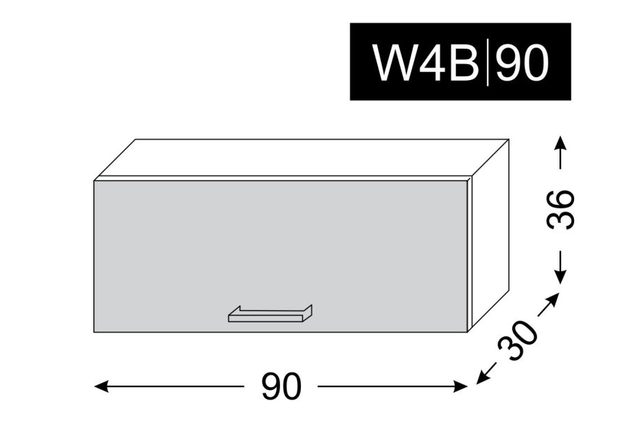 kuchyňská skříňka horní QUANTUM MAPLE W4B/90 - jersey