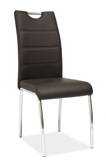 Židle jídelní kovová čalouněná hnědá H-822