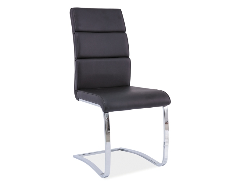 Židle jídelní kovová čalouněná černá H-456