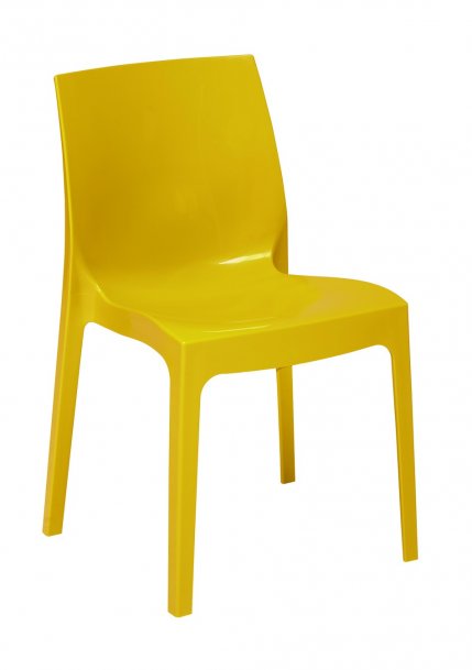 Židle jídelní plastová žlutá ICE