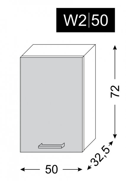kuchyňská skříňka horní SILVER+ BLACK PINE W2/50 - grey