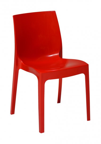 Židle jídelní plastová červená ICE