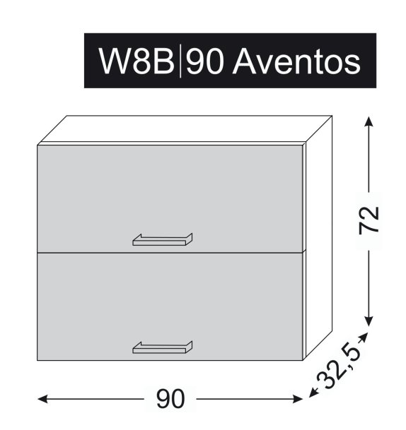 kuchyňská skříňka horní PLATINUM ROSE RED W8B AVENTOS/90 - grey