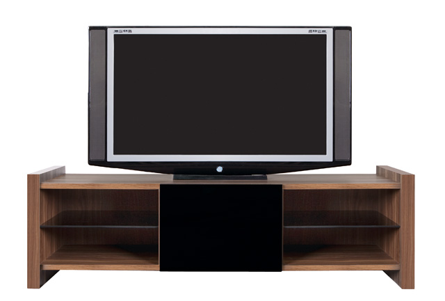 Televizní stolek ořech merano/černý lesk VENOM RTV1S