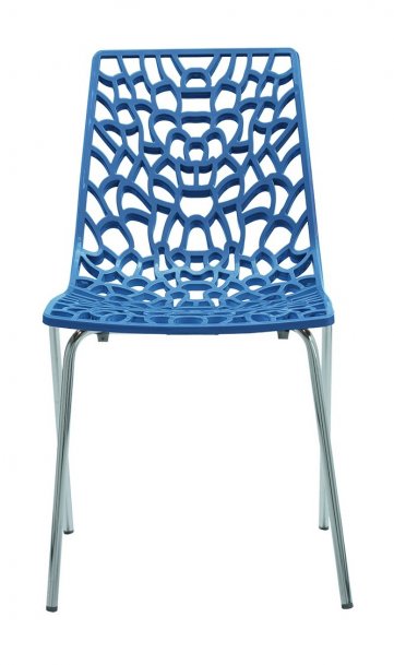 Židle jídelní plastová modrá GROOVE