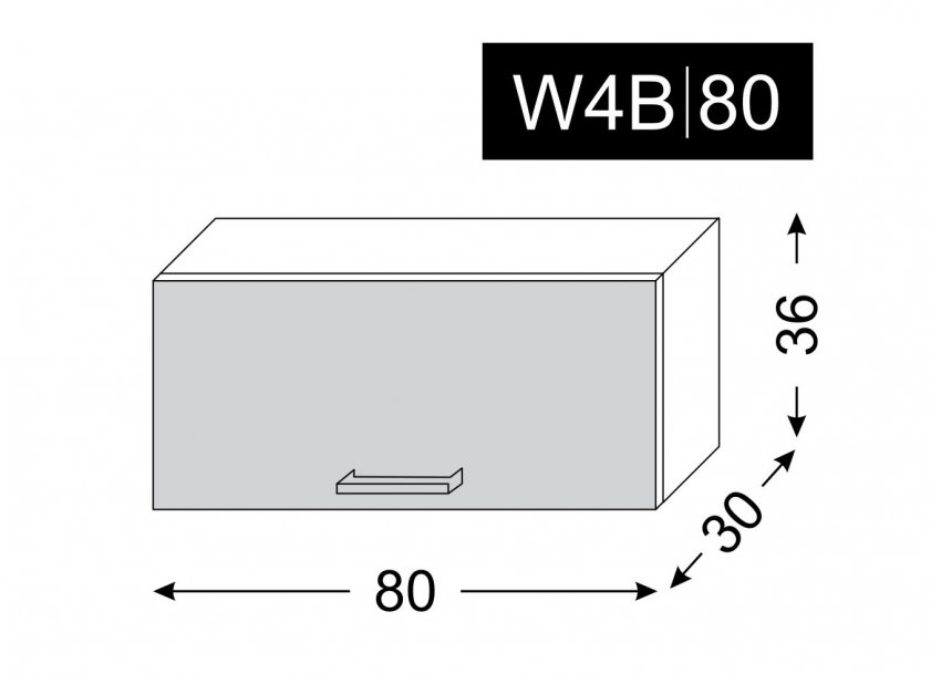 kuchyňská skříňka horní SILVER+ HAVANA W4B/80 - grey