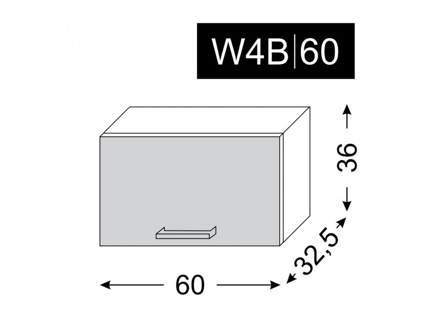 kuchyňská skříňka horní SILVER+ BLACK PINE W4B/60 - grey