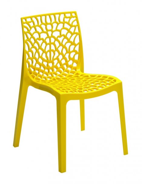Židle jídelní plastová žlutá GRUVYER