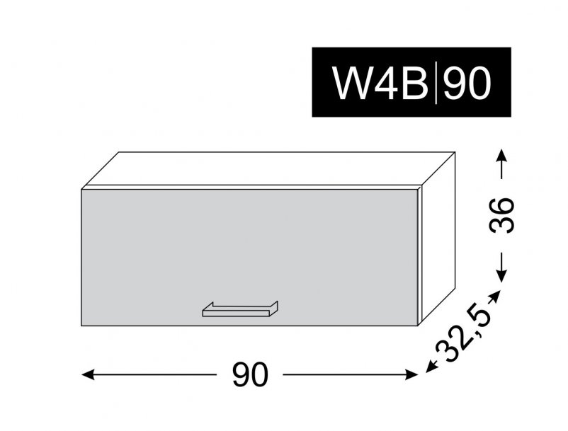 kuchyňská skříňka horní SILVER+ BLACK PINE W4B/90 - grey