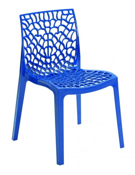 Židle jídelní plastová modrá GRUVYER