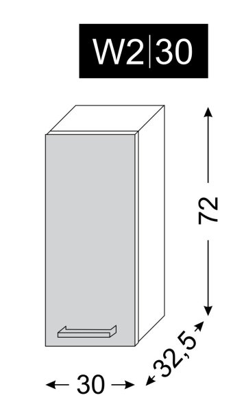 kuchyňská skříňka horní QUANTUM MAPLE W2/30 - grey
