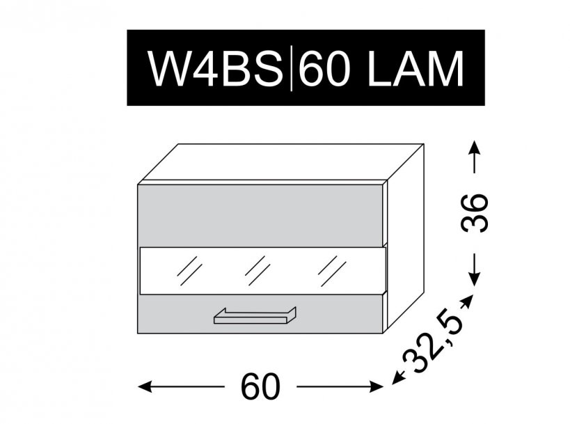 kuchyňská skříňka horní SILVER+ BLACK PINE W4BS/60 LAM - grey