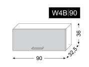 kuchyňská skříňka horní PLATINUM WHITE STRIPES W4B/90 - grey