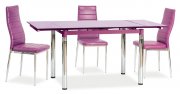 Stůl jídelní skleněný fialový GD-018