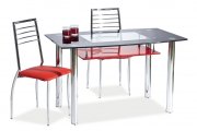 Stůl jídelní skleněný černý/červený TWIST A