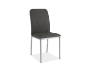 Židle jídelní kovová čalouněná šedá H-623