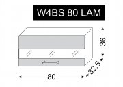 kuchyňská skříňka horní SILVER+ LATTE W4BS/80 LAM - grey