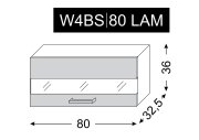 kuchyňská skříňka horní SILVER+ HAVANA W4BS/80 LAM - grey