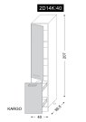 kuchyňská skříňka dolní vysoká QUANTUM VANILA 2D14K/40 cargo - grey