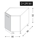 kuchyňská skříňka dolní QUANTUM BEIGE D12R/90 - grey