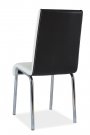 Židle jídelní kovová čalouněná bílá/černá H-224